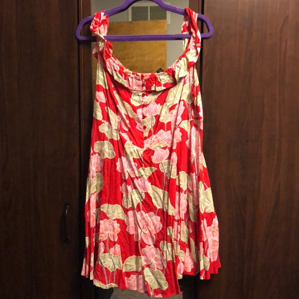 Red floral dress